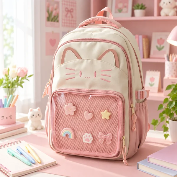blue-kawaii-cat-ita-backpack-for-pin-display featured product image - YourItBag