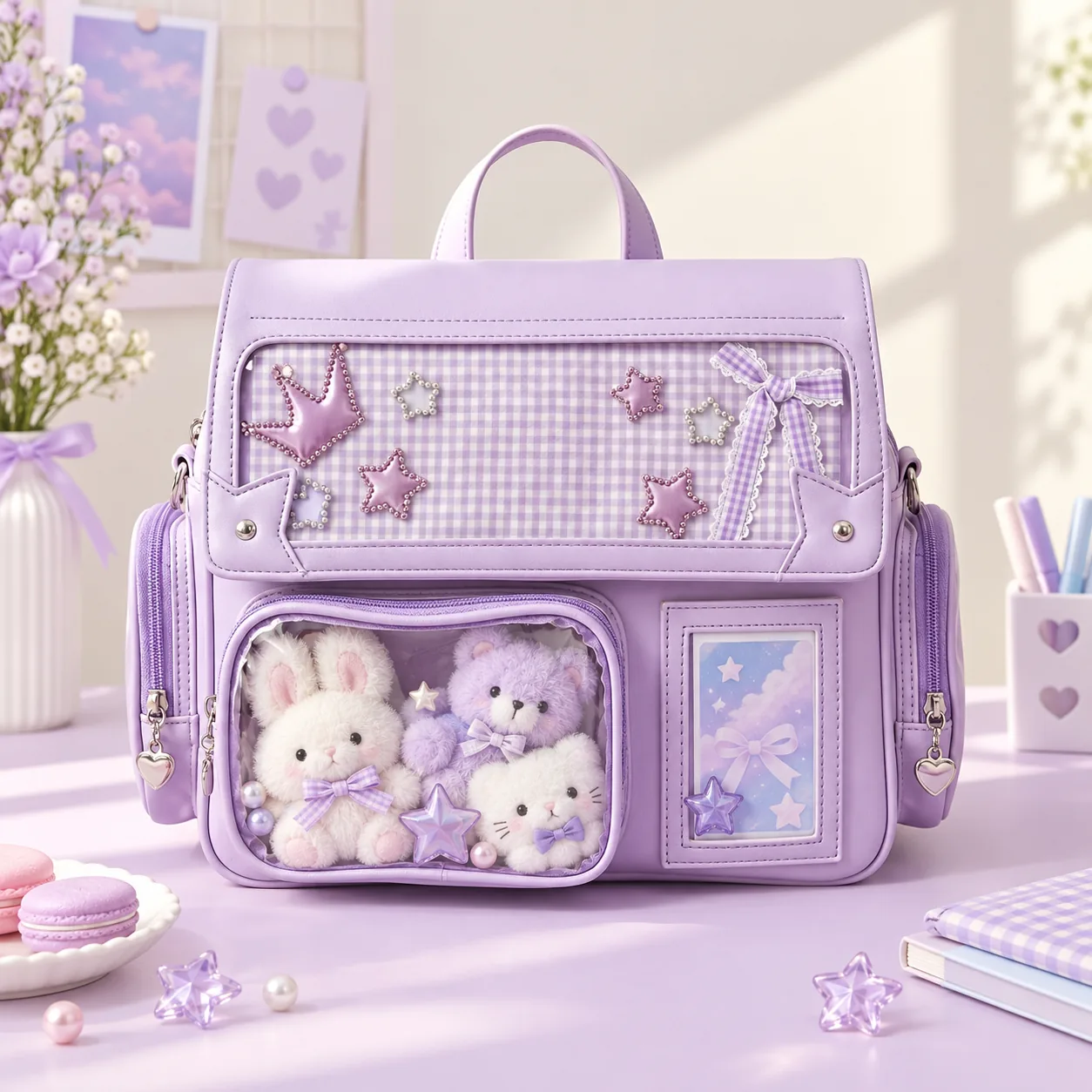 kawaii-ita-backpack-with-clear-window-for-photocards-and-pins | YourItBag kawaii-ita-backpack-with-clear-window-for-photocards-and-pins featured product image - YourItBag