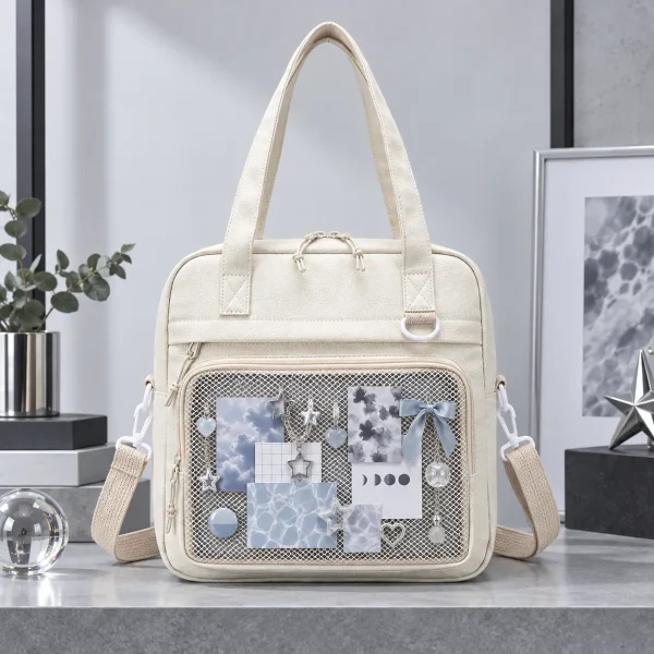 large-black-kawaii-y2k-ita-backpack-with-clear-window-for-pin-display featured product image - YourItBag