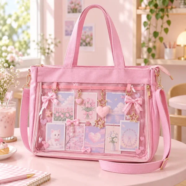 large-kawaii-y2k-ita-tote-bag-with-clear-window-for-pin-display featured product image - YourItBag