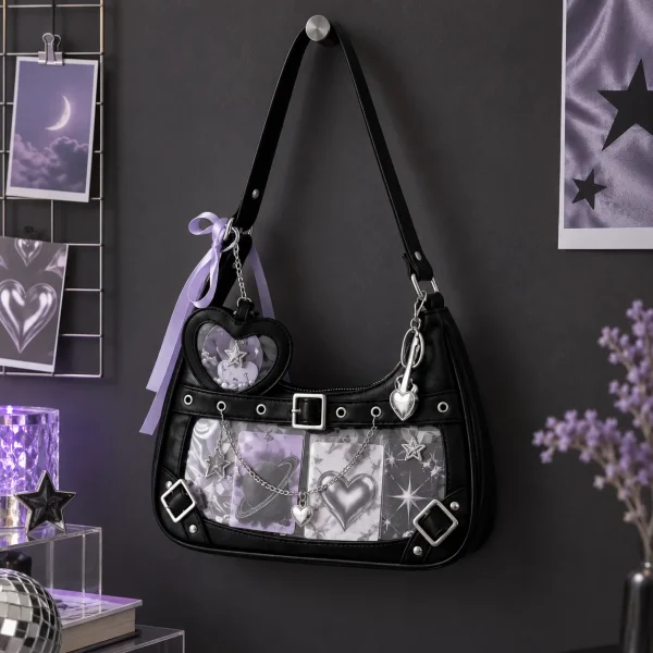 y2k-ita-shoulder-bag-with-clear-window-for-photocards-and-pins featured product image - YourItBag